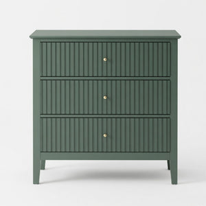 Fluted 3 Drawer Nightstand With Soft Close Slides