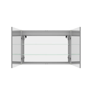 LED Medicine Cabinet With Mirror, Double Door With Defogger, Dimmer, Surface Mount