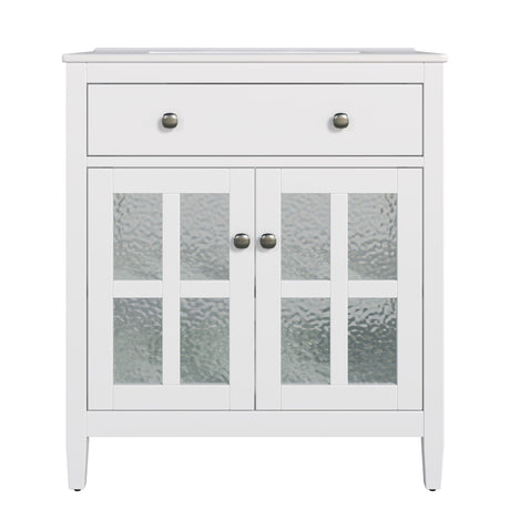 Bathroom Vanity With Ceramic Sink, Adjustable Shelf & Tip Out Tray