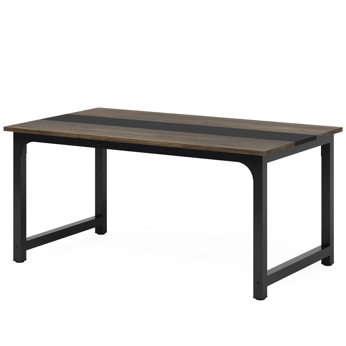 Large Computer Desk With Steel Frame for Home Office Workstation