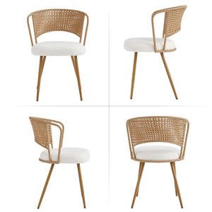 Wicker Dining Chairs - 2-Piece Set - Farmhouse Style