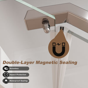 Frameless Neo Angle Shower Door WithTempered Glass