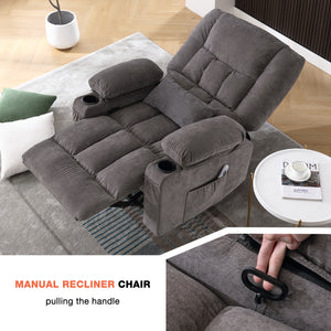 Massage Swivel Rocker Recliner Chair with Vibration Massage and Heat - Living Room