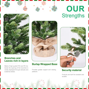 2FT Full PE Tabletop Christmas Tree with 230 Tips, Realistic
