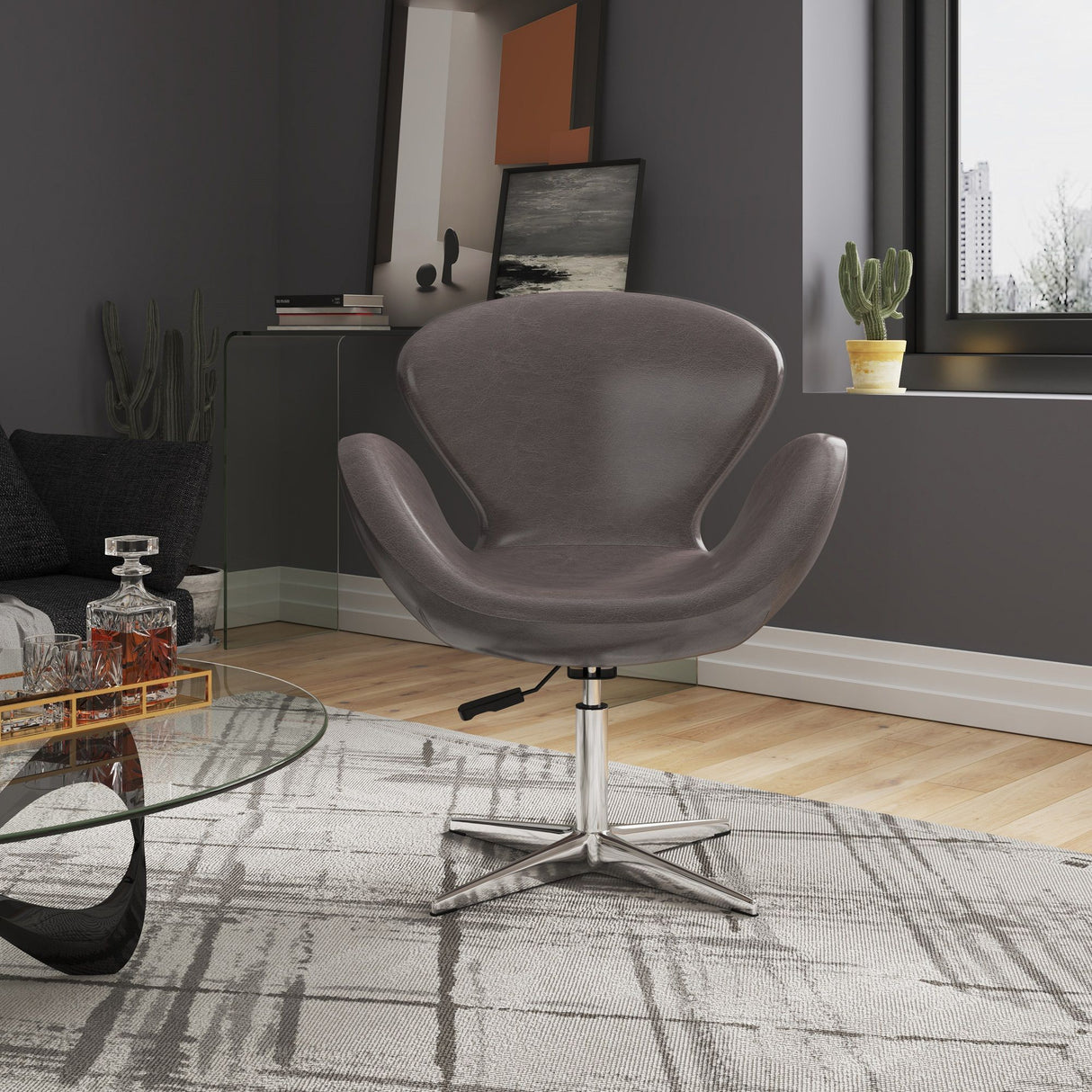 Raspberry - Swivel Lounge Chair