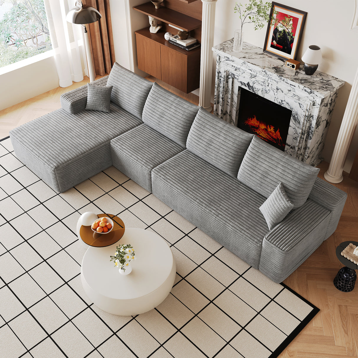 135" Cloud Sectional Couch with L-Shape Chaise