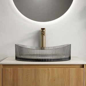 Lina 20'' Bathroom Yuanbao Shape Crystal Glass Sink