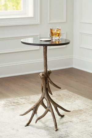 Lemkins - Accent Table - Black / Antique Gold Finish - Best Buy Furniture