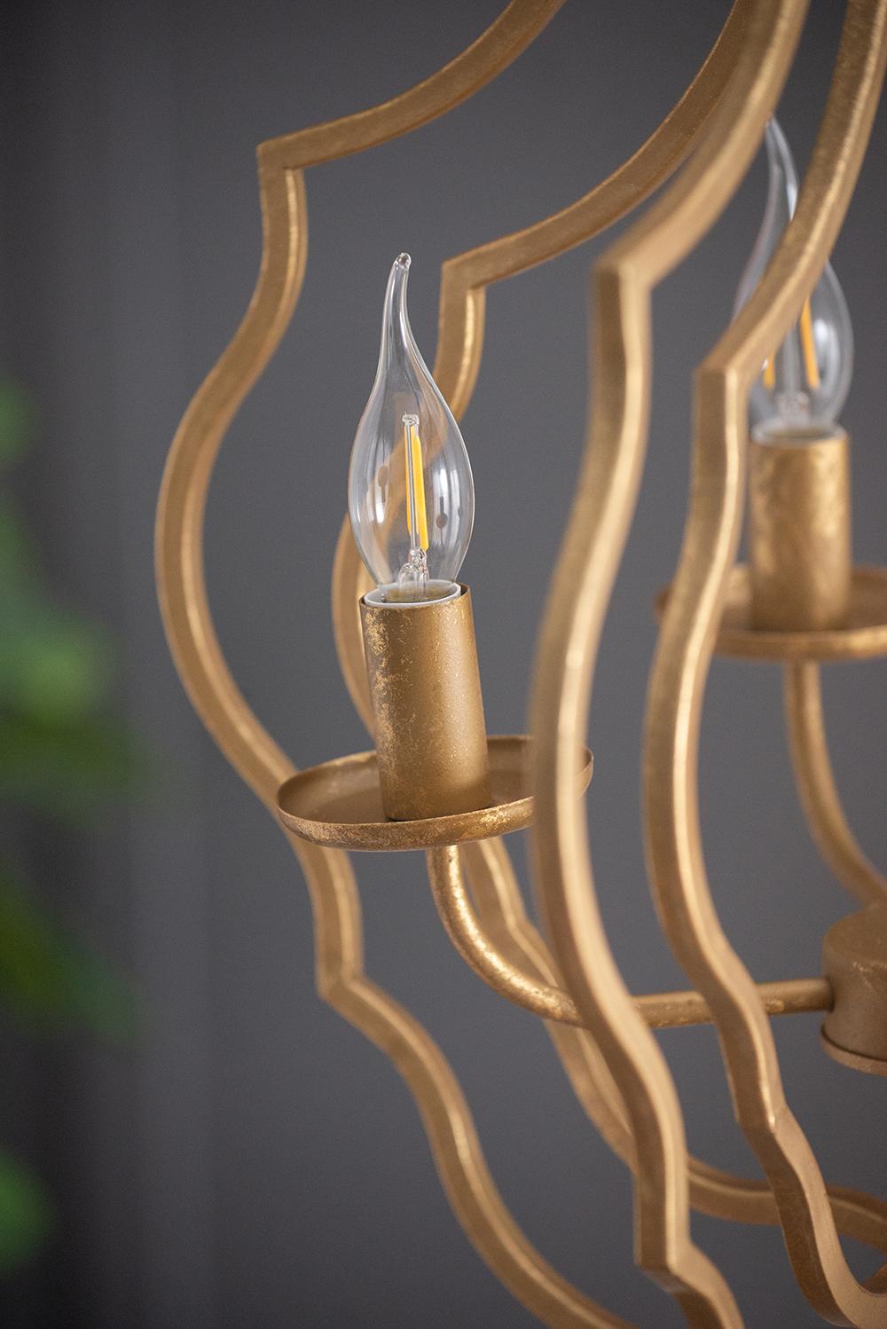 Baroque Style 4-Light Iron Chandelier