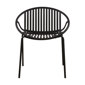 Stackable Outdoor Chairs With Breathable Plastic Backrest (Set of 2)