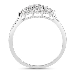 0.37 Carat Genuine White Diamond 14K White Gold Ring (E-F Color, VS-SI Clarity)