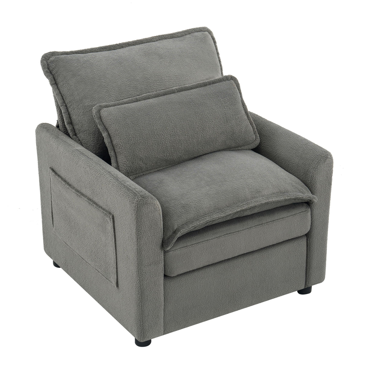 Modern Single Seat Accent Chair With Side Storage Pockets