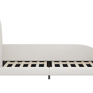 Upholstered Rabbit-Shape Princess Bed With Headboard And Footboard