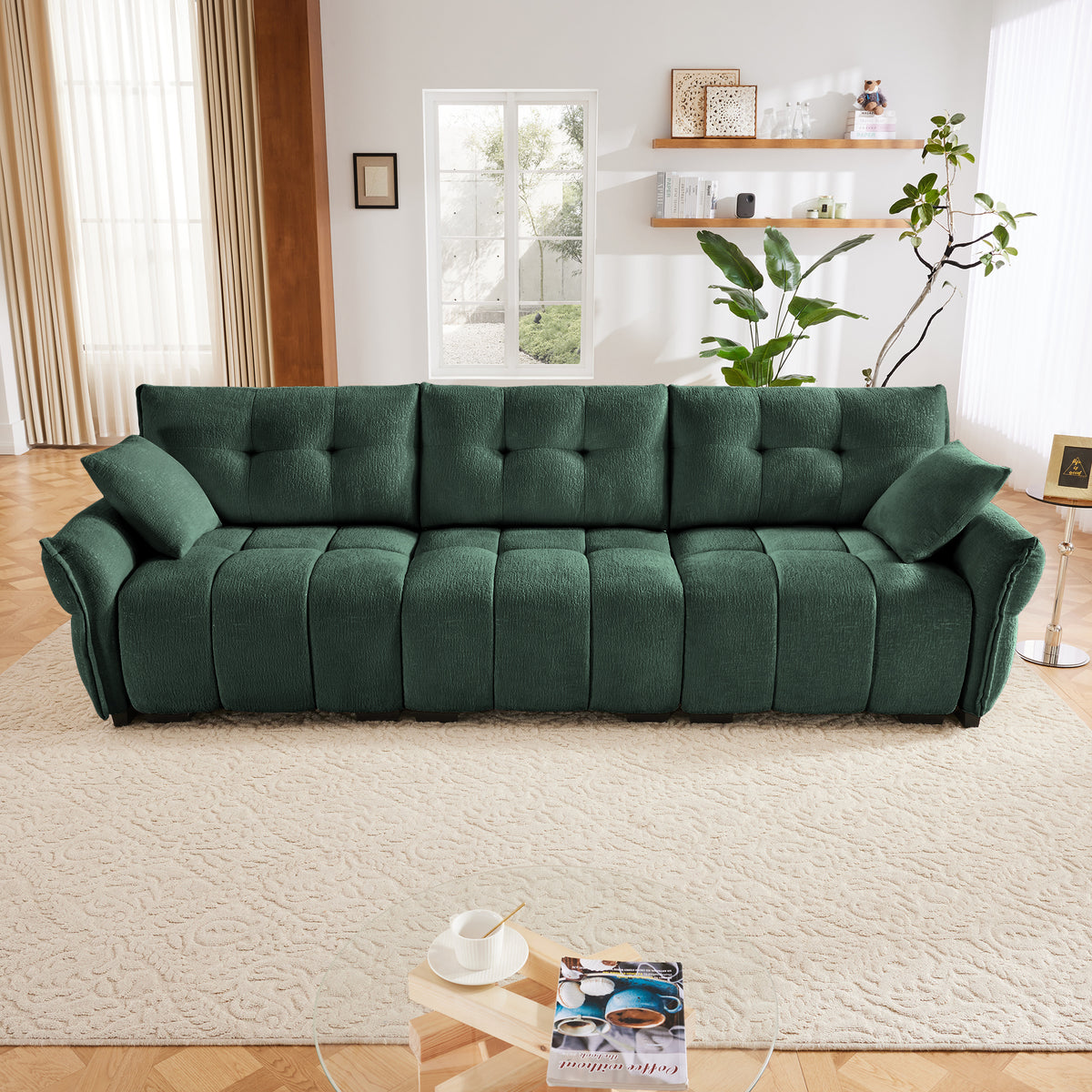 3-Seater Sofa Set with Pillows - Premium Chenille Design