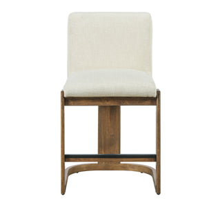 Modern Bar Stools Set of 2, 24" Solid Wood Counter Height Barstools