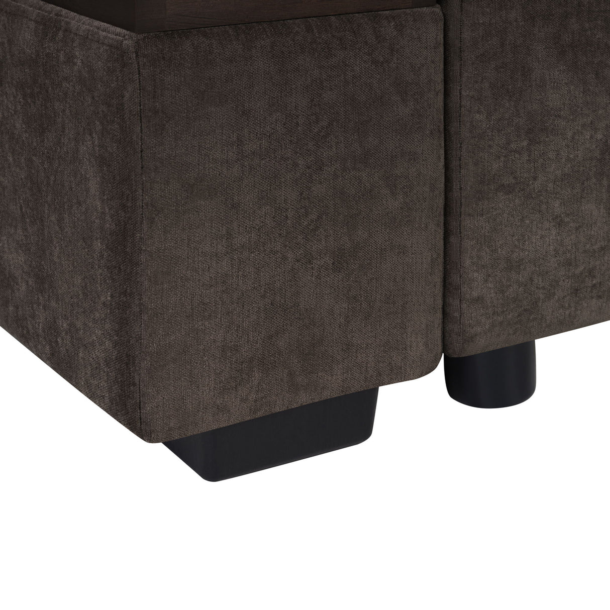 Modern L Shaped Sectional Sofa With Upholstery And Wooden Storage