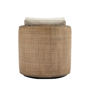 Barrel, Comfy Round Accent Sofa Chair With 360 Degree Swivel, Leisure Arm