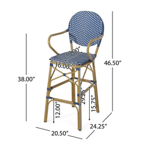 Outdoor Wicker And Aluminum French Barstools (Set of 2) - Best Buy Furniture