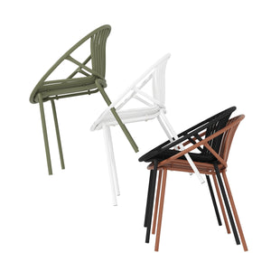 7 Pieces Outdoor Modern Dining Set with Stackable Chair