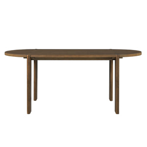 7 Pieces Modern Oval Dining Set, Rustic Farmhouse Solid Wood Kitchen Table Set for 6