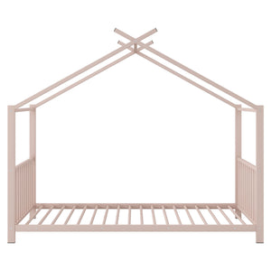 Metal House Platform Bed With Modern Design And Durable Frame