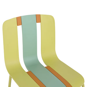 Modern Striped Blocking Single Chairs, Waterproof And Fade Resistant (Set of 4)