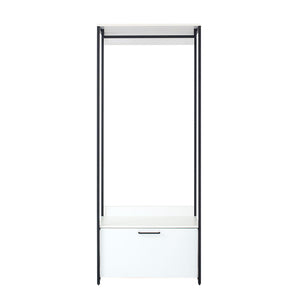 Fiona - Contemporary Wood And Metal Walk In Closet With Drawers