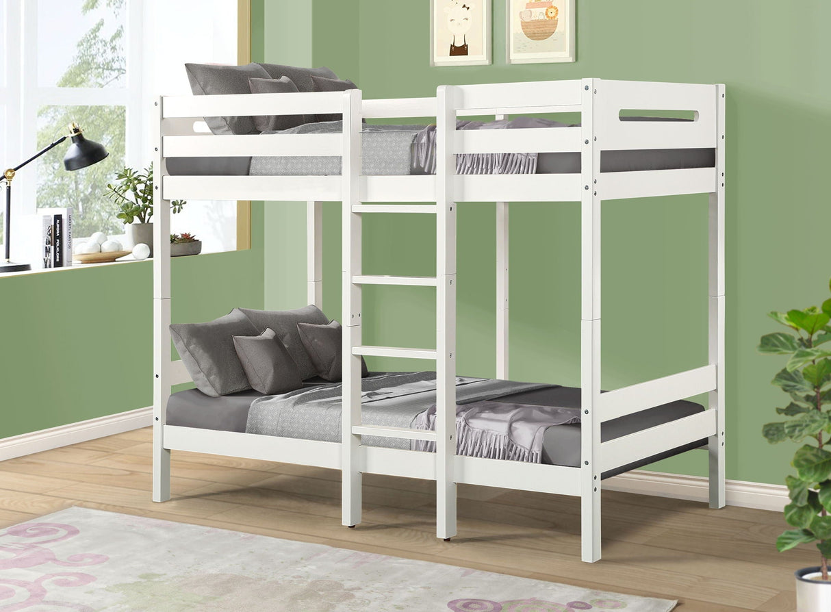 Esin - Twin Twin Bunk Bed - White - Best Buy Furniture