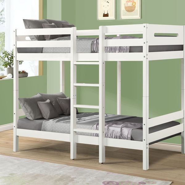Esin - Twin Twin Bunk Bed - White - Best Buy Furniture