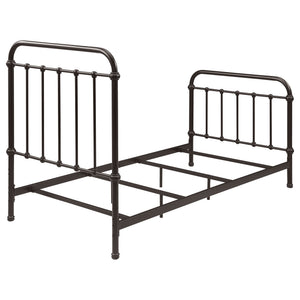 Twin Panel Bed With Ornate Design - Bronze