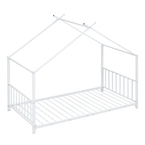 Metal House Platform Bed With Modern Design And Durable Frame