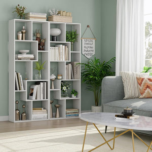 Asymmetrical Display Shelf & Bookcase, 5 Tier
