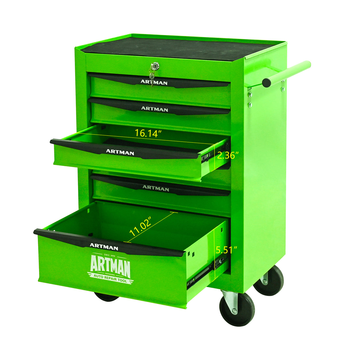 Rolling Metal Tool Chest with 6 Drawers, 20"