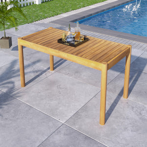 Classic Patio Dining Table, Acacia Wood - Light Teak - Best Buy Furniture