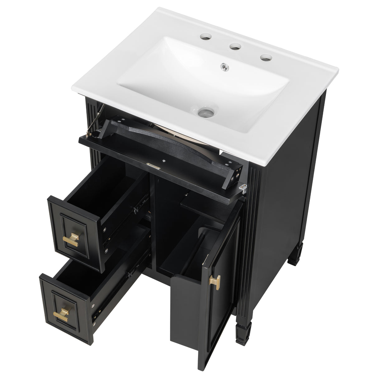 24-Inch Bathroom Vanity with Sink and Solid Wood Cabinet