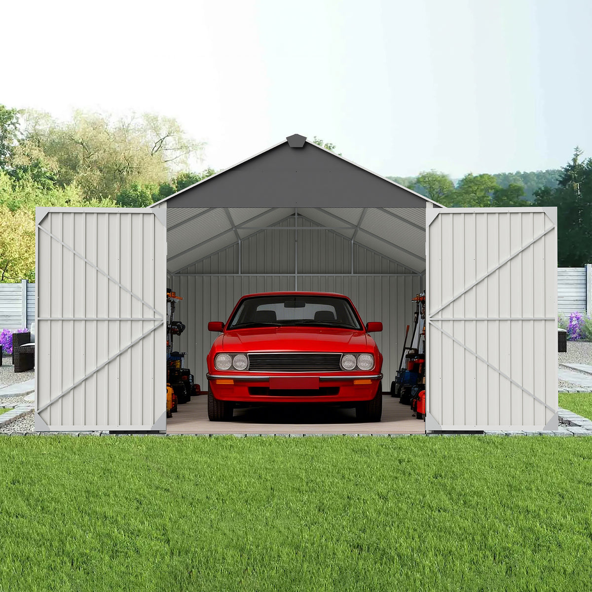 12x20 FT Heavy Duty Metal Garage Shed