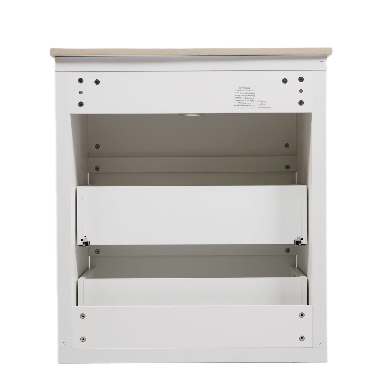 Freestanding Bathroom Vanity With Ceramic Sink, 2 Full Extension Drawers