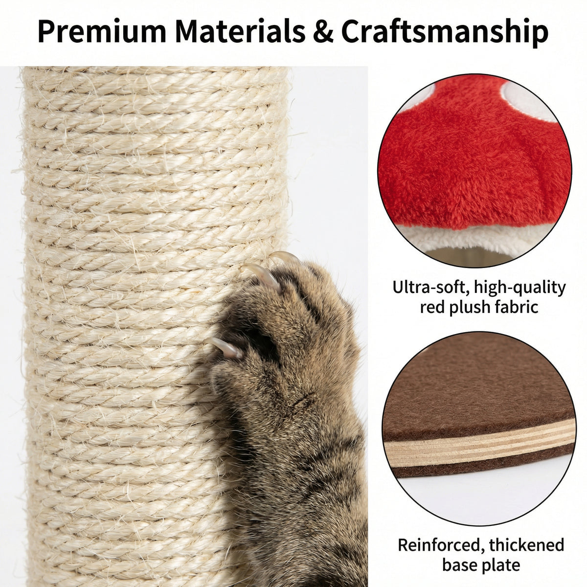 Mushroom Cat Tree With Large Condo Platform Ladder