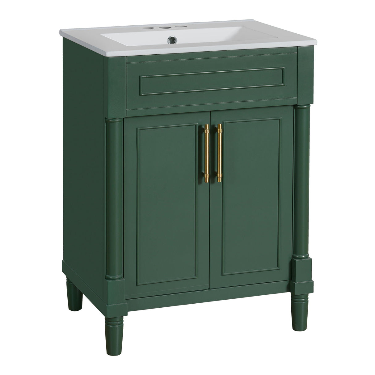 Bathroom Vanity With Integrated Sink and 2 Door Cabinet