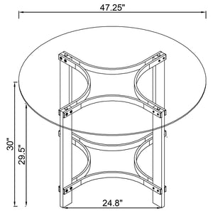 Uptown - 5 Piece Round Dining Set - Chrome