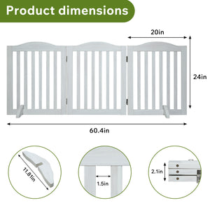 Wooden Freestanding Foldable Pet Gate for Dogs