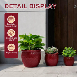 Handmade Ceramic Flower Pot Set of 3