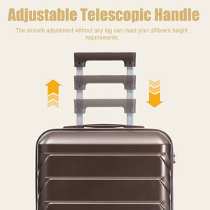 20 Inch ABS Hard Shell Travel Checked Luggage - Brown