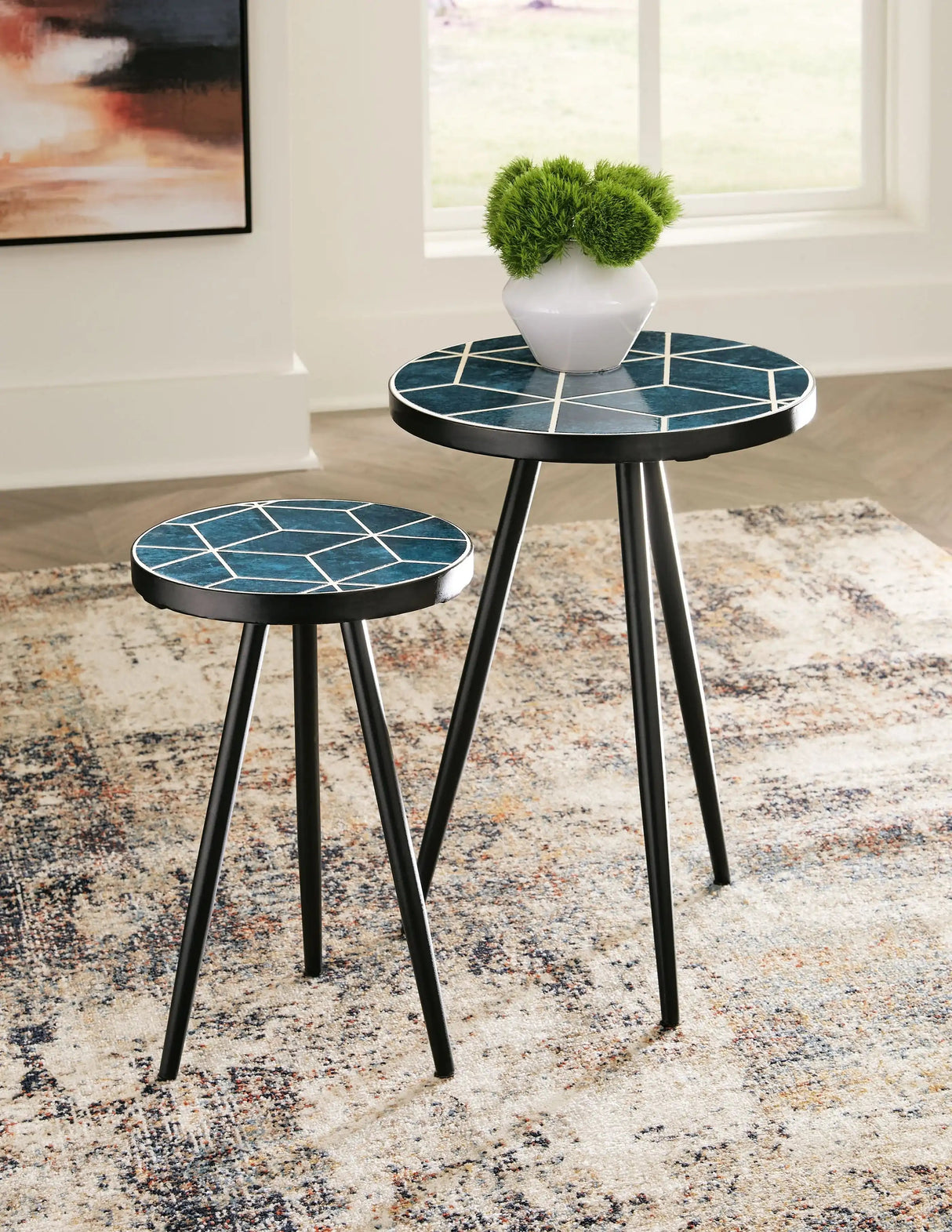Clairbelle - Accent Table (Set of 2) - Teal - Best Buy Furniture