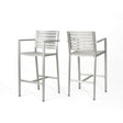 Outdoor Aluminum Rust Proof Barstools (Set of 2) - Silver - Best Buy Furniture