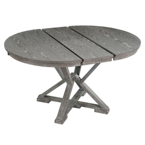 Dining Set With Extendable Round Table And 4 Upholstered Chairs