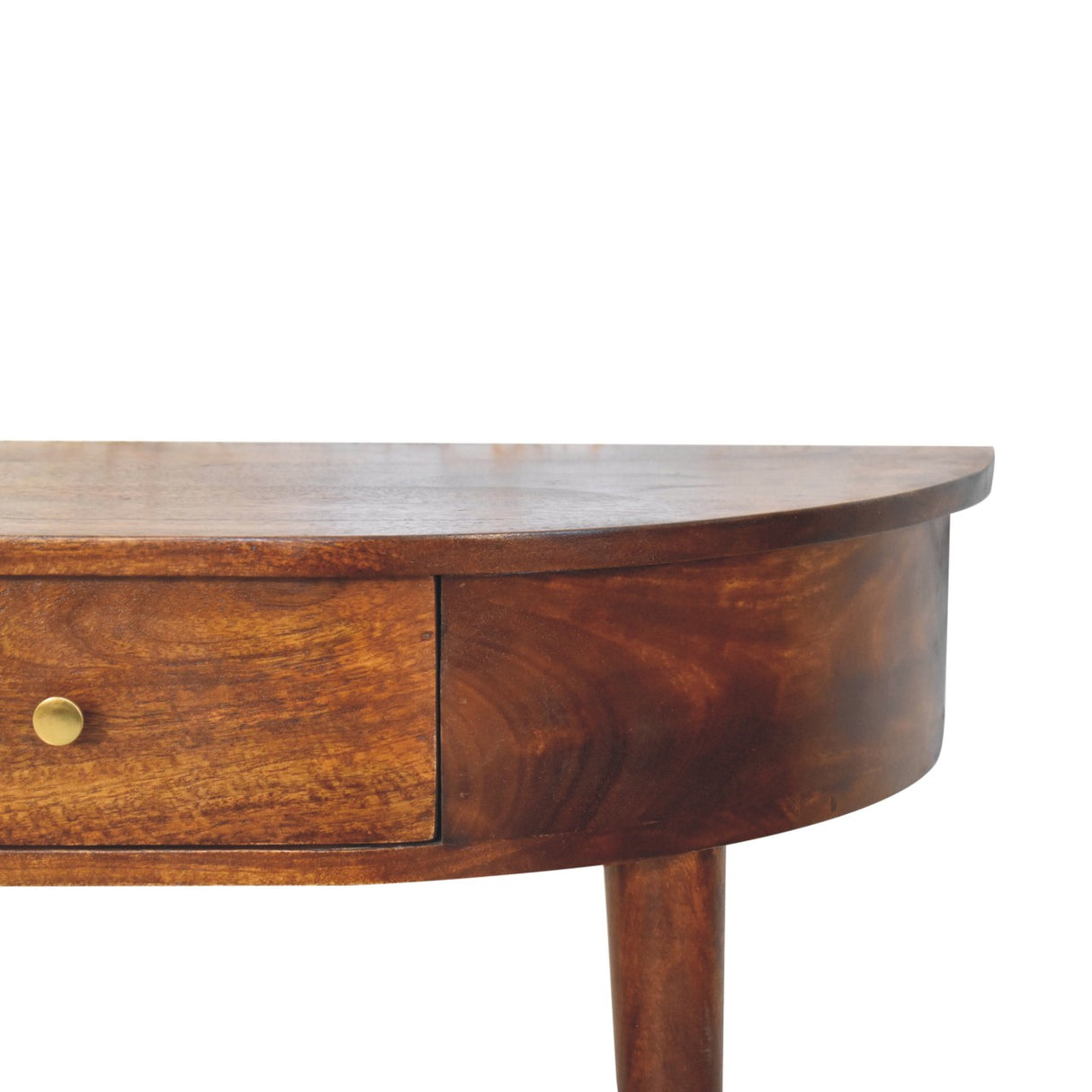 Solid Wood Backless Mounted Console, 1-Drawer, Chestnut