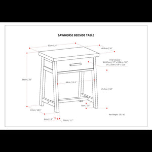 Sawhorse - Handcrafted Bedside Table