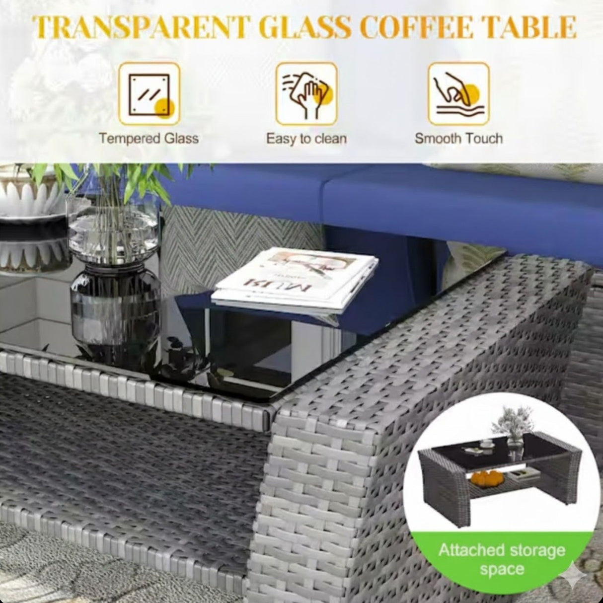 Modern Patio Set With Table And Cushions