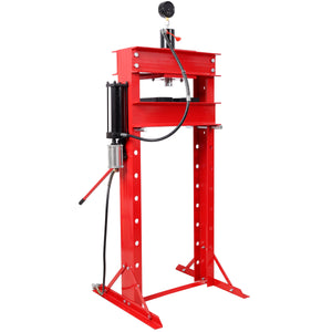 30 Ton Air Hydraulic Shop Press With Gauge, Adjustable H-Frame